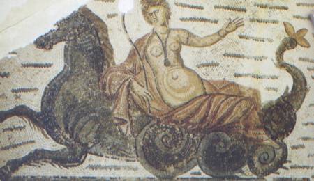 Neapolis (Tunisia). Mosaico rappresentante Anfitrite su un mostro marino (IV secolo d.C.)