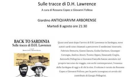 Locandina della presentazione del libro "Back to Sardinia. Sulle tracce di D.H. Lawrence"
