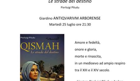Locandina della presentazione del romanzo "Qismah. Le strade del destino"