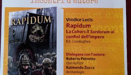 Locandina della presentazione del romanzo "Rapidum" di Vindice Lecis