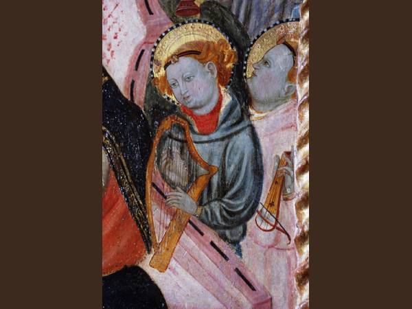 Retablo di San Martino: particolare della tavola mediana, gli Angeli musicanti