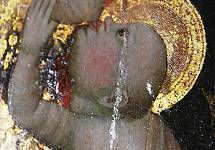 Retablo di San Martino: particolare della tavola mediana, la madonna che allatta il bambin Gesù