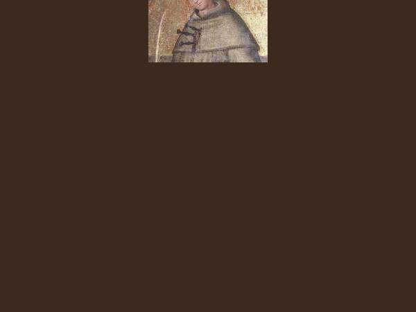 Retablo delle stigmate di San Francesco: particolare della predella o ai polvaroli, rappresentante un santo martire francescano del Marocco trucidato con terribili modalità del martirio